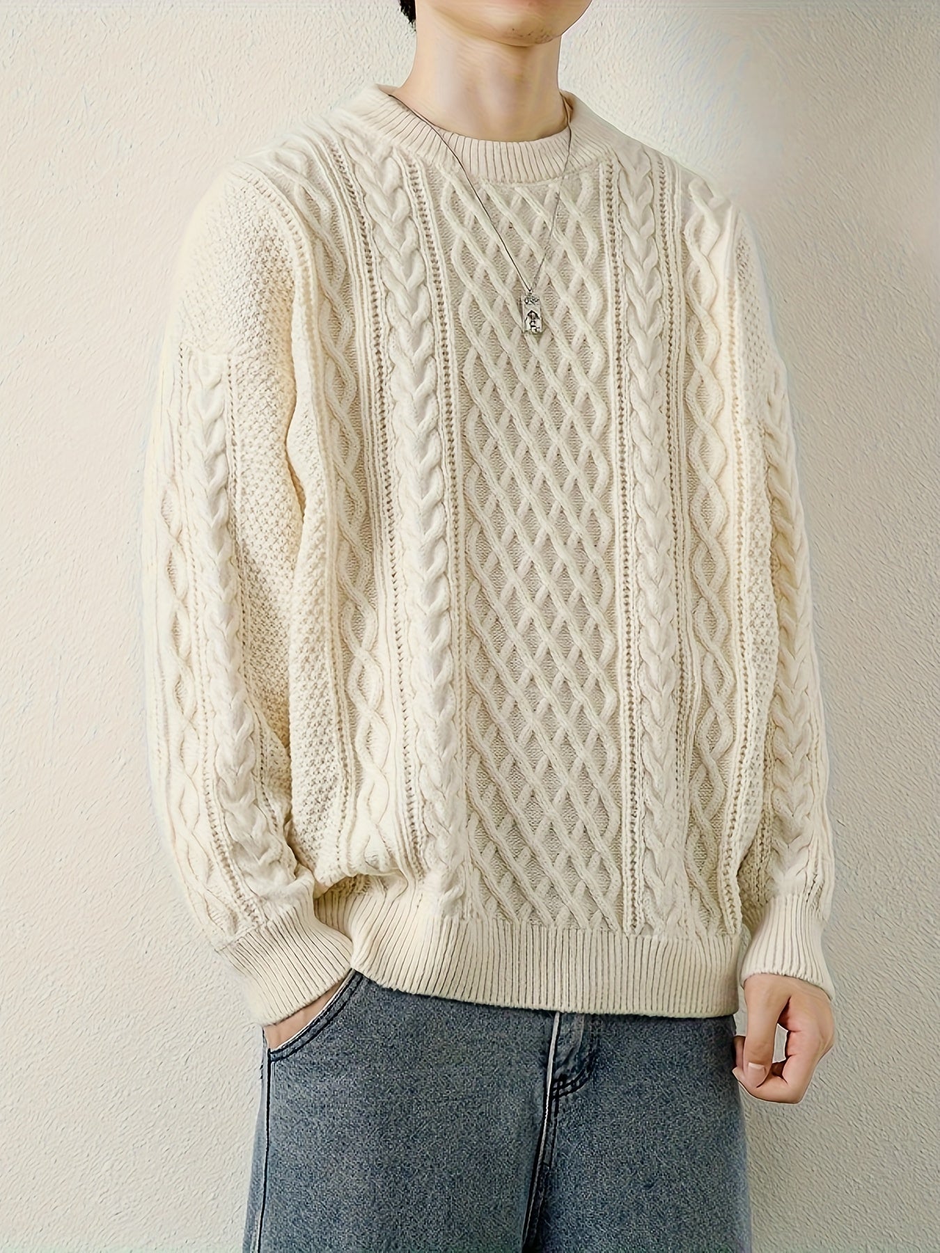 Rowan Women's Cable Knit Sweater - close-up detail