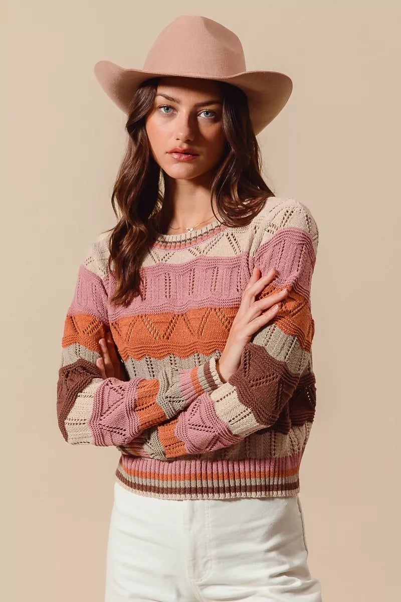 Uma Women's Striped Sweater - close-up detail