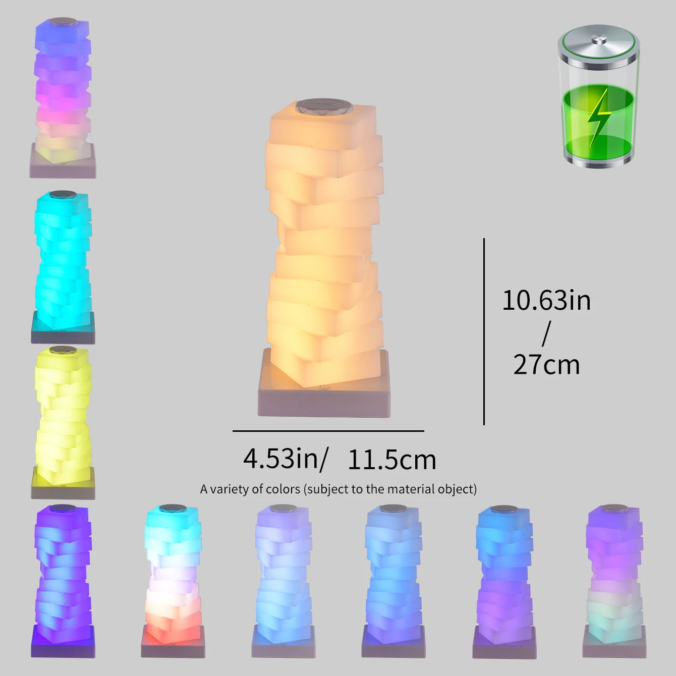 Slate LED Bedside Lamp - full-length view