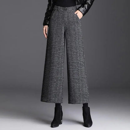 Kaia Women's Plaid Trousers - full-length view