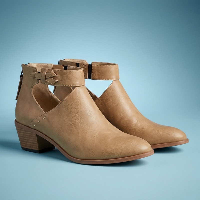 Iris Women's Block Heel Ankle Boots - full-length view