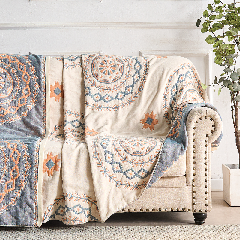 Serene Mandala Cotton Throw Blanket