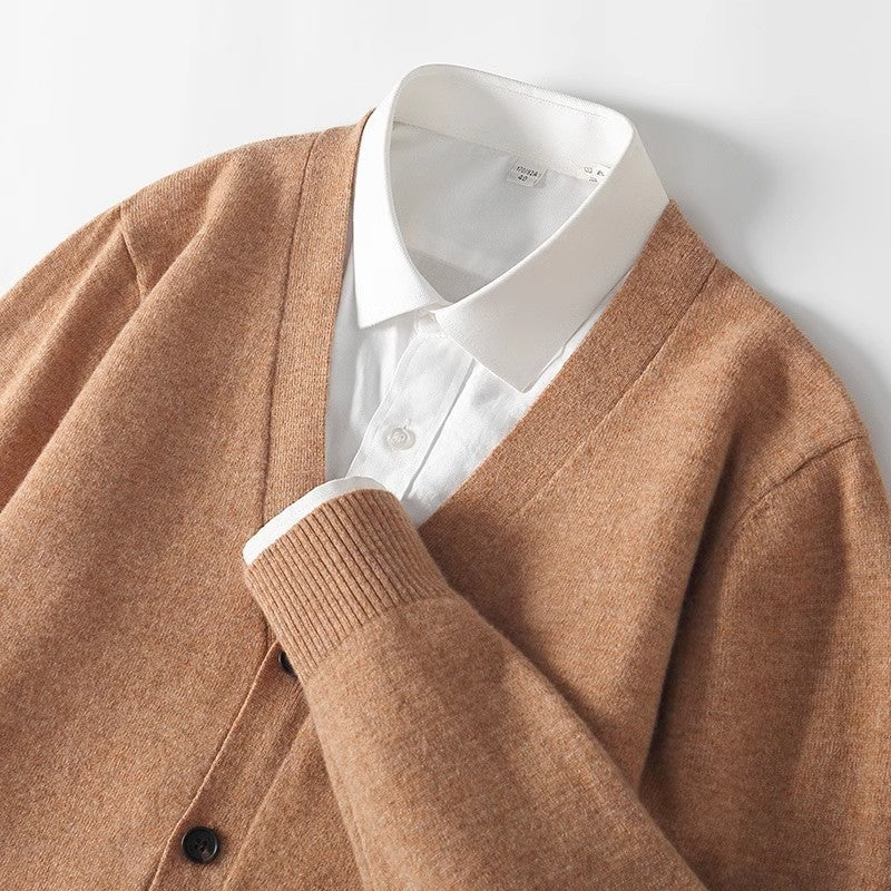 Jasper Men's Cardigan - fabric and finish detail