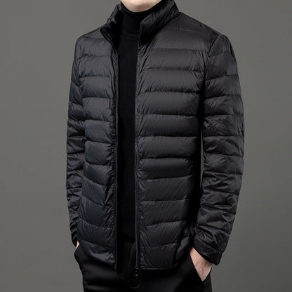 Yves Men's Puffer Jacket - fabric and finish detail