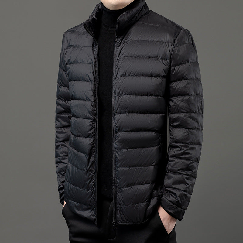 Yves Men's Puffer Jacket - fabric and finish detail
