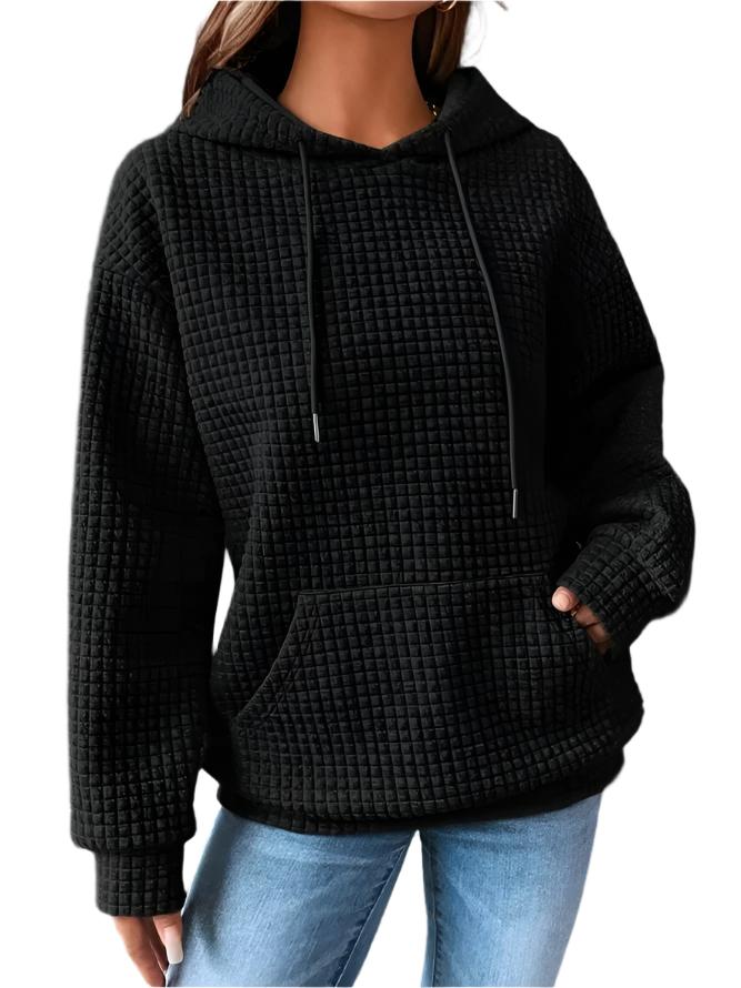 Harlow Women's Quilted Hoodie | White, Grey