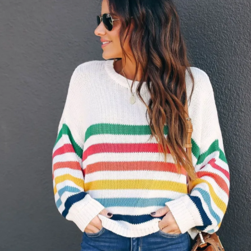 Sable Women's Striped Sweater - front view