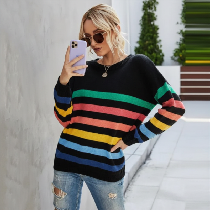 Sable Women's Striped Sweater - close-up detail