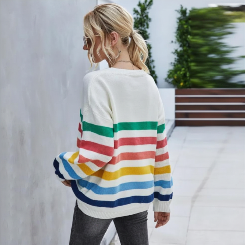 Sable Women's Striped Sweater - back view