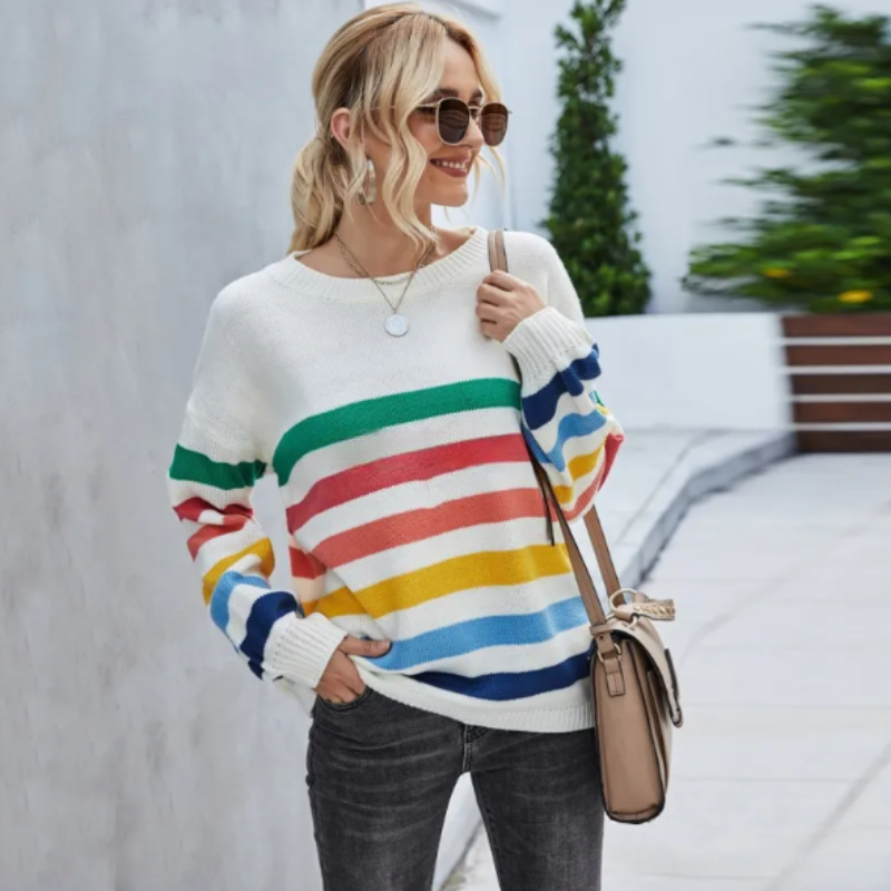 Sable Women's Striped Sweater - full-length view