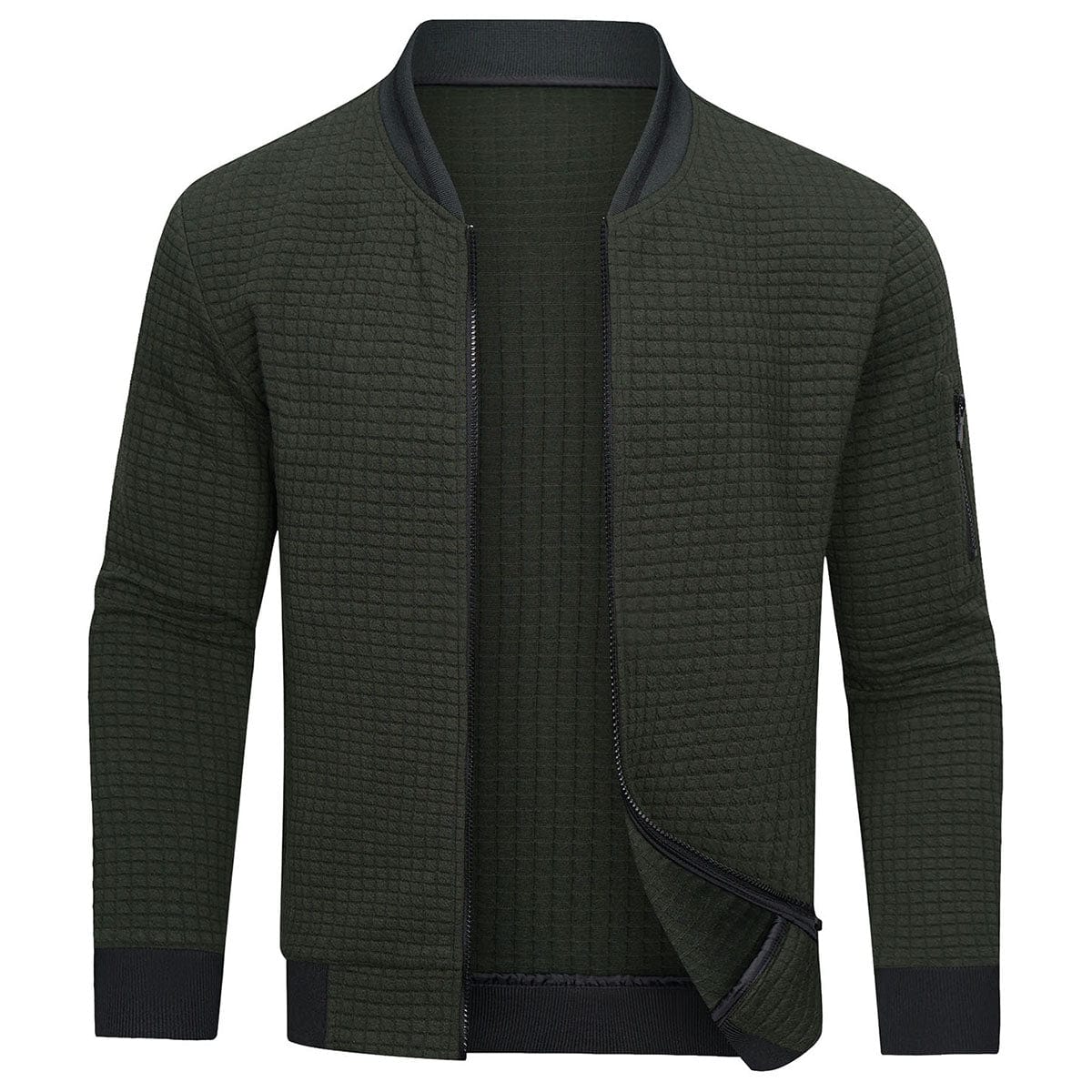 Gray Men's Quilted Jacket - styled view