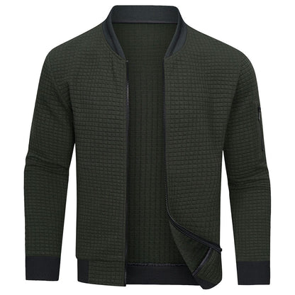 Gray Men's Quilted Jacket - styled view
