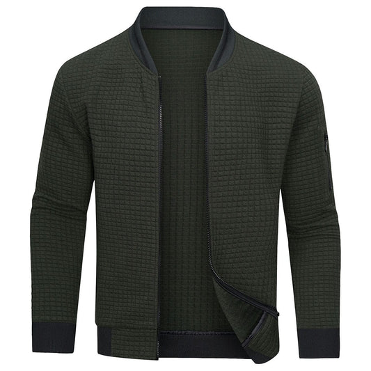 Gray Men's Quilted Jacket - styled view