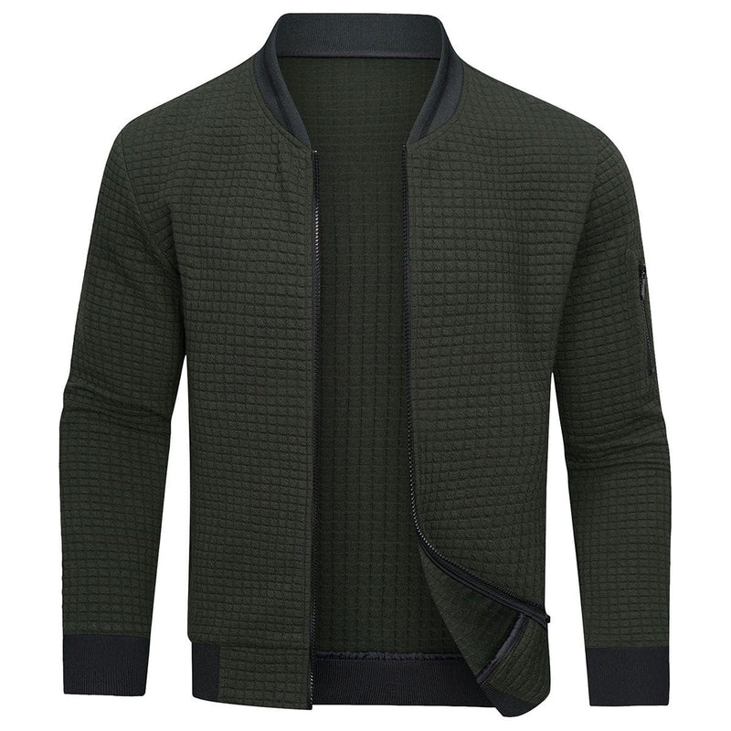 Gray Men's Quilted Jacket - styled view