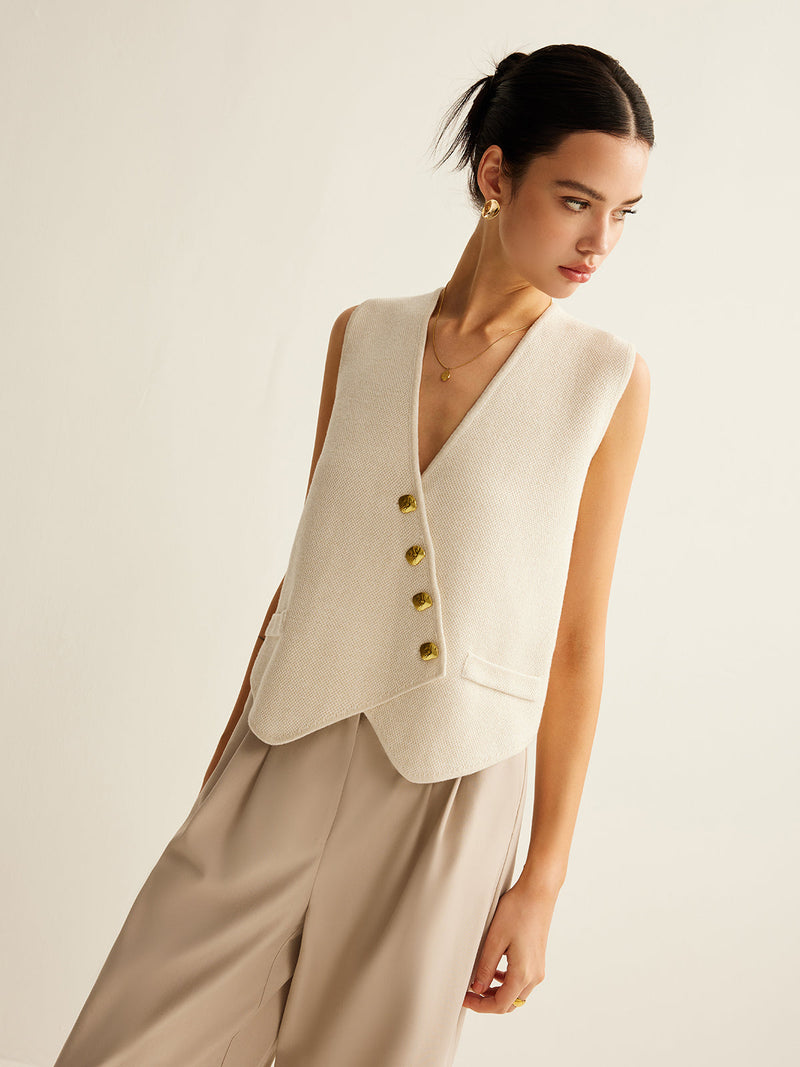 Perla Women's Asymmetric Sweater - styled view