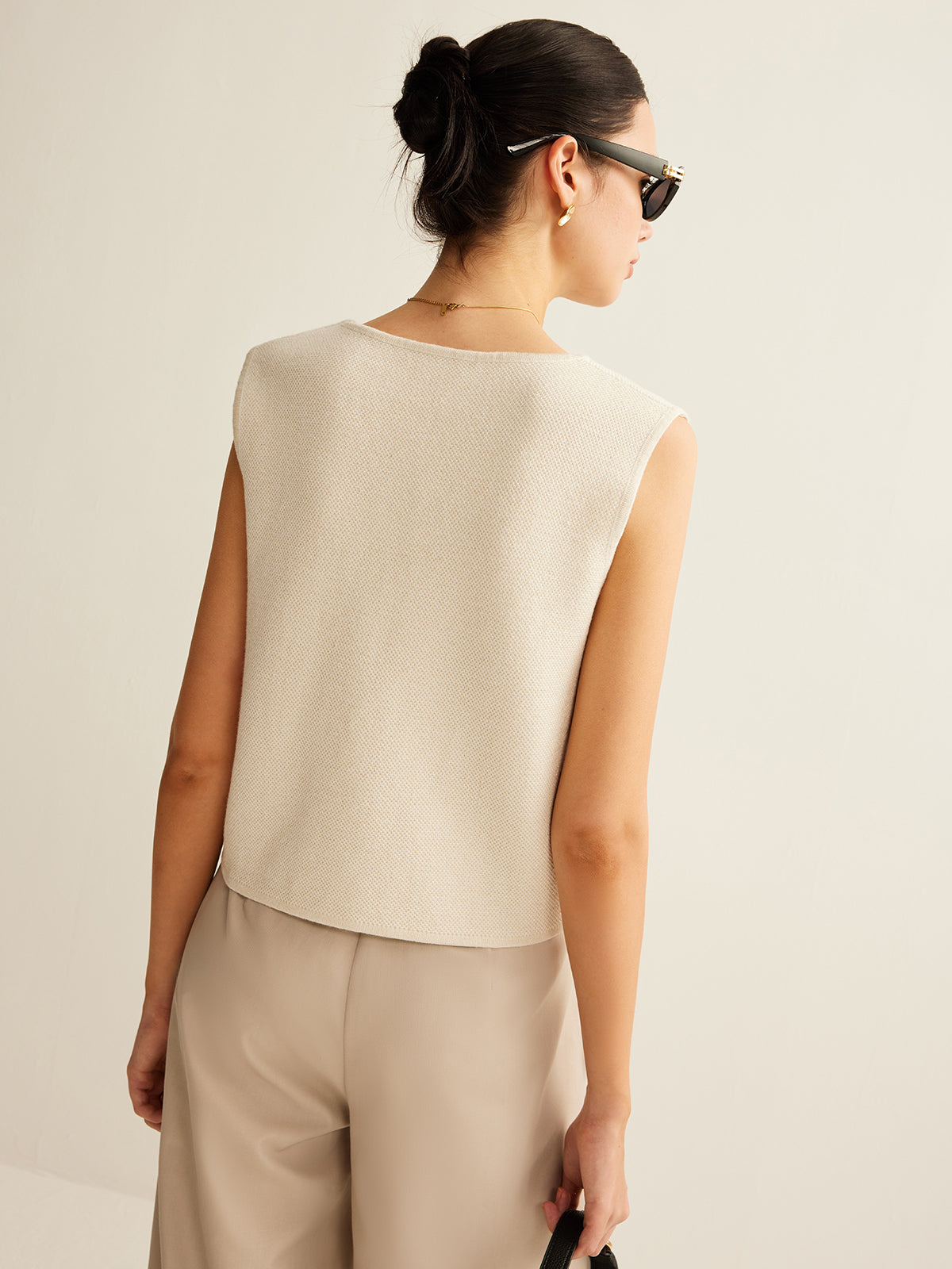 Perla Women's Asymmetric Sweater - close-up detail