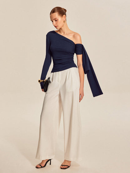 Edith Women's Asymmetric Top - styled view
