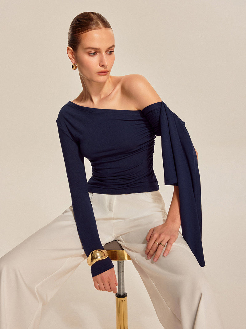 Edith Women's Asymmetric Top - back view