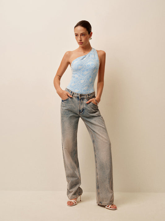 Ines Women's Asymmetric Swimsuit - styled view