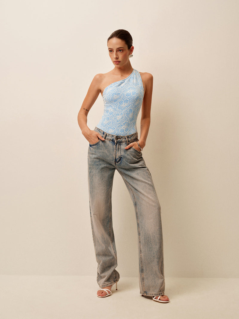 Ines Women's Asymmetric Swimsuit - styled view
