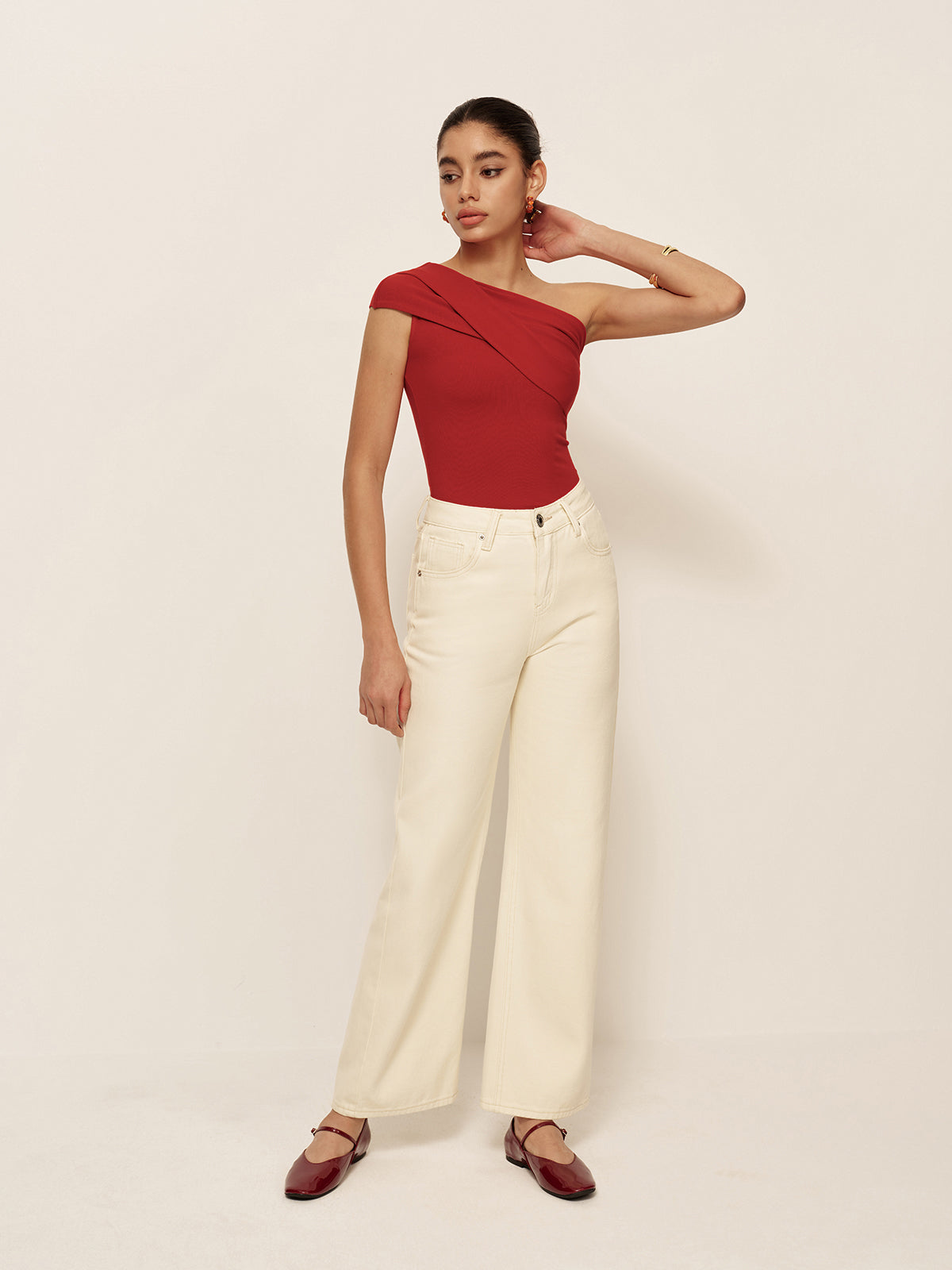 Liana Women's Asymmetric Top - full-length view