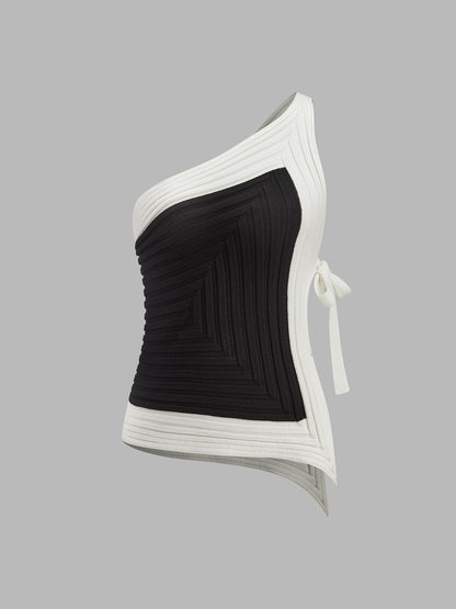 Genevieve Women's Asymmetric Top - close-up detail