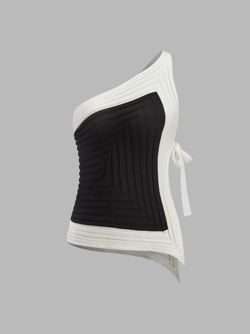 Genevieve Women's Asymmetric Top - close-up detail