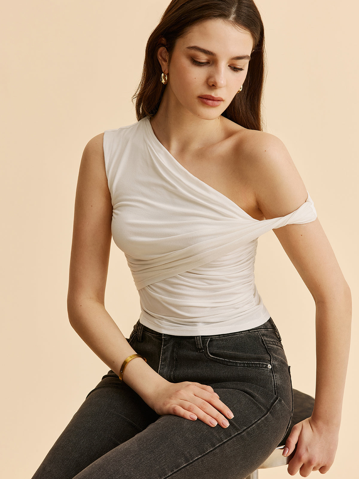 Lena Women's Asymmetric Top - full-length view