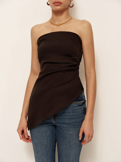Verity Women's Asymmetric Top - fabric and finish detail