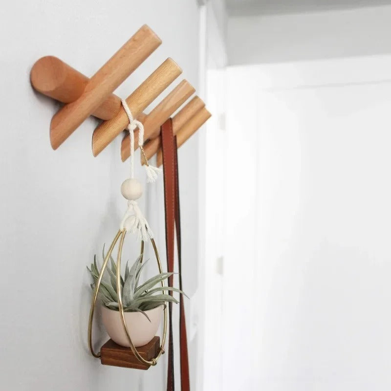 Maeve Solid Oak Wall Rack | Scandinavian Organiser, Minimalist Design