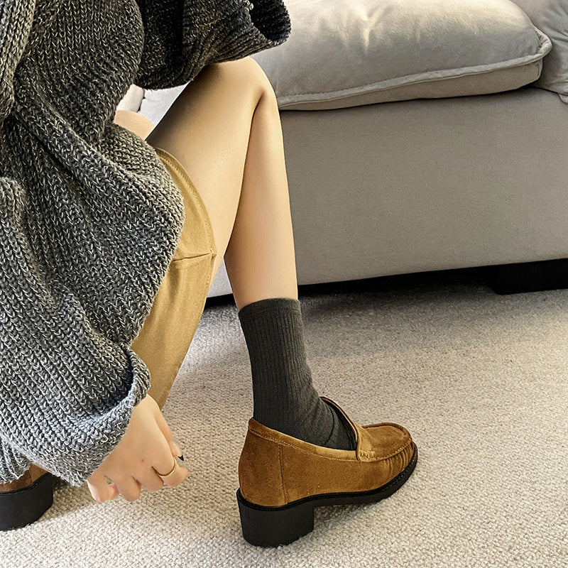 Maren Women's Suede Loafers - fabric and finish detail