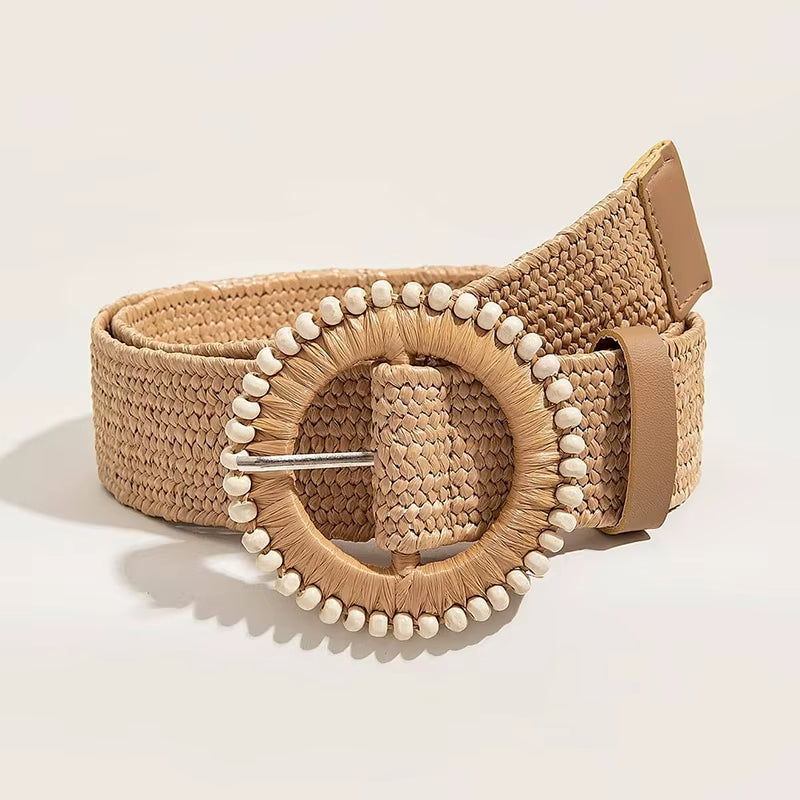 Wilda Women's Belt | Pearl, Raffia