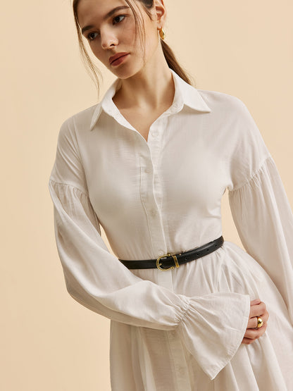 Sophie Women's Pleated Shirt Dress - full-length view