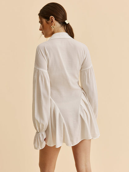Sophie Women's Pleated Shirt Dress - flat lay