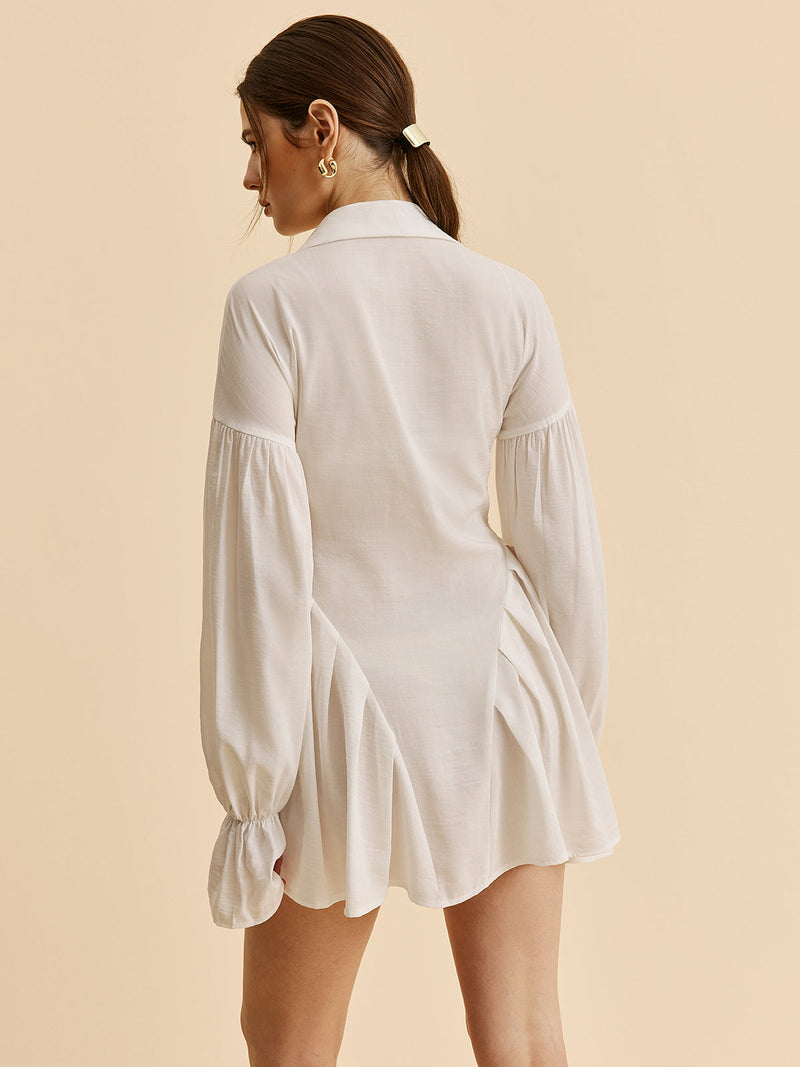 Sophie Women's Pleated Shirt Dress - flat lay