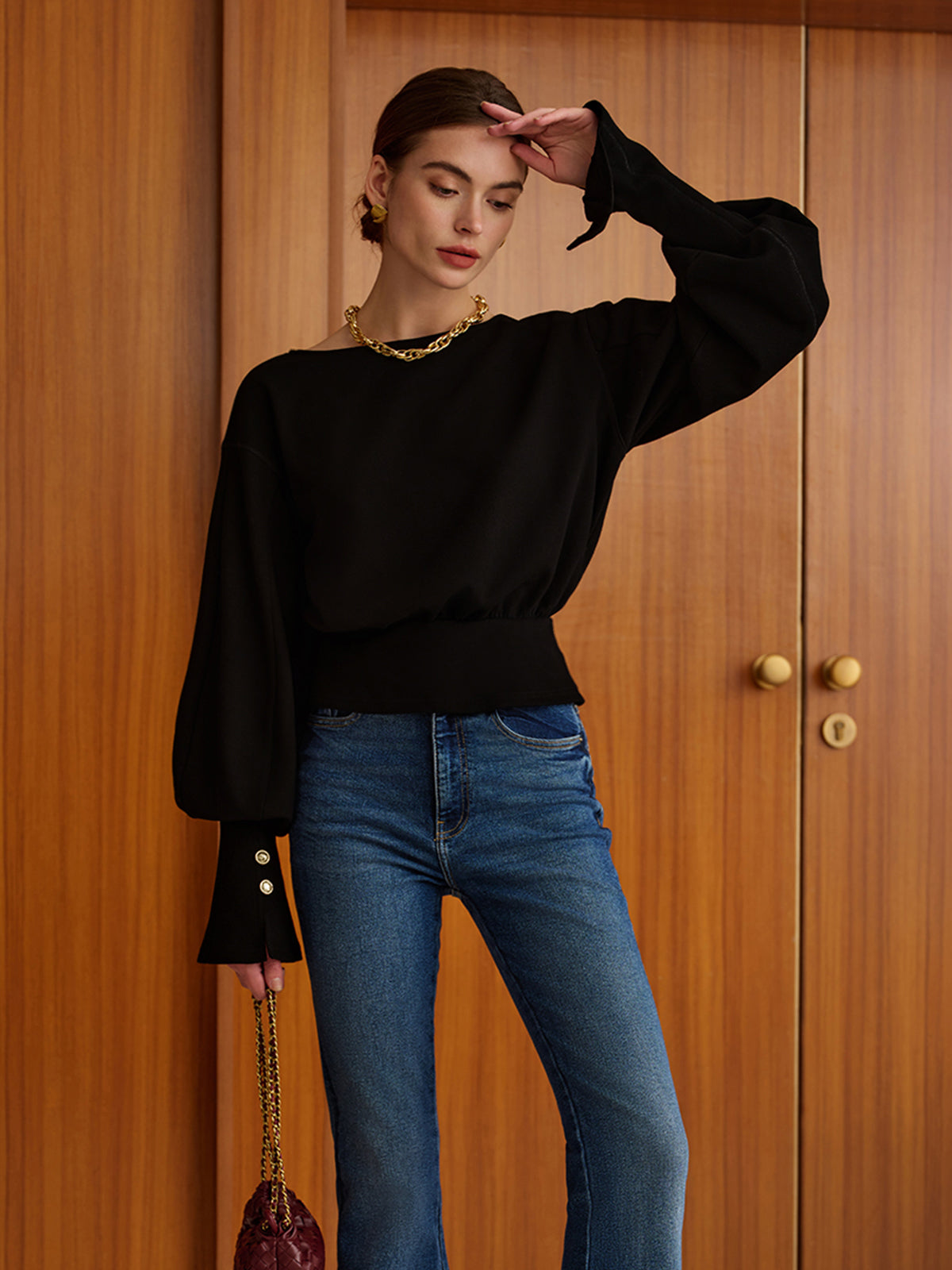 Yvette Women's Sweatshirt - shown in use