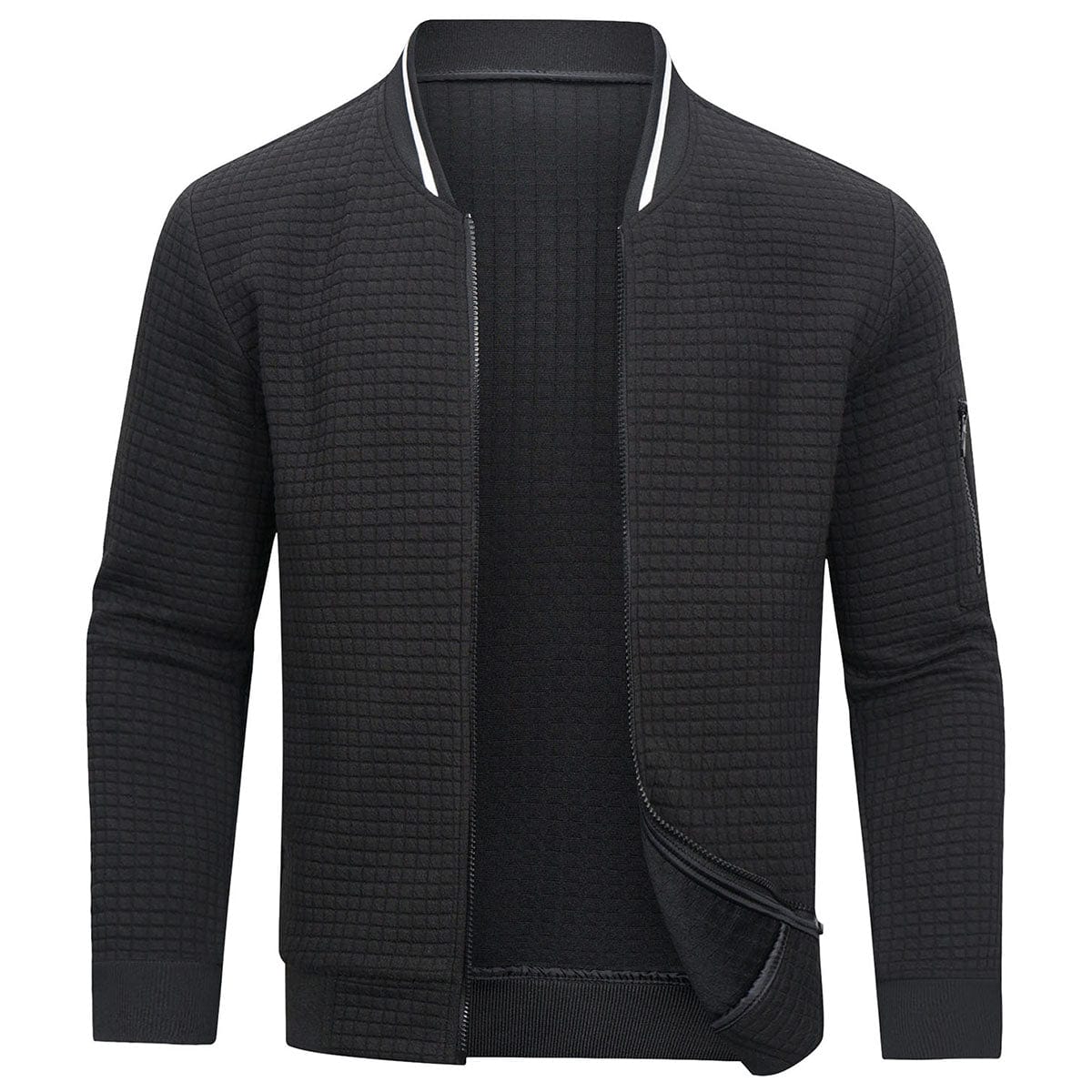 Gray Men's Quilted Jacket - front view