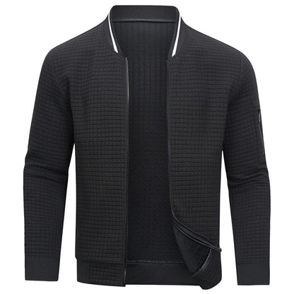 Gray Men's Quilted Jacket - front view