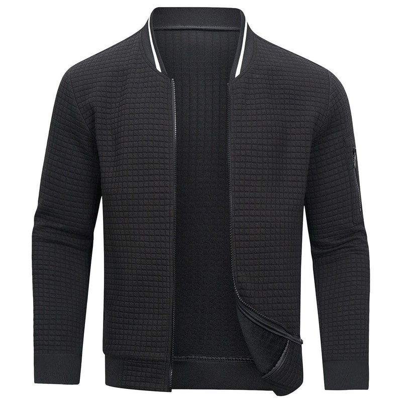 Gray Men's Quilted Jacket - front view