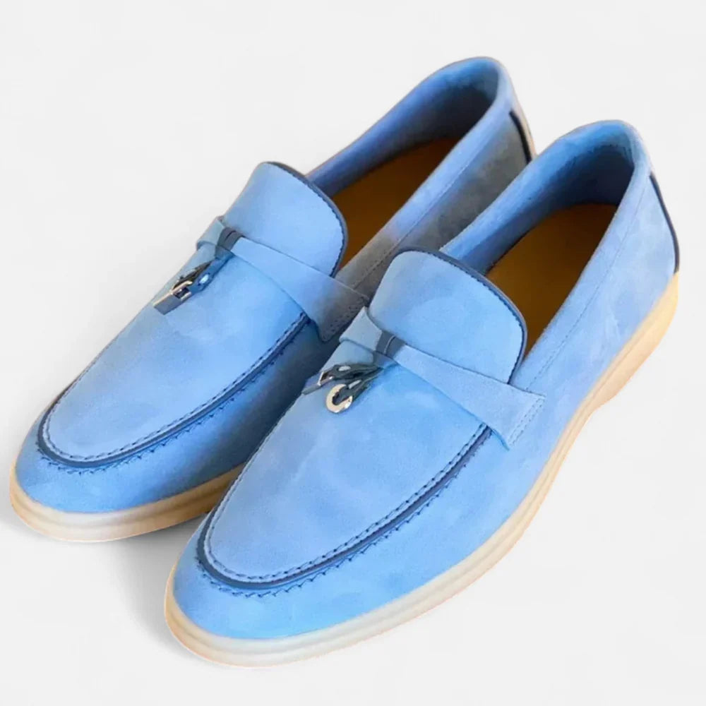 Ambrose Men's Suede Loafers - fabric and finish detail