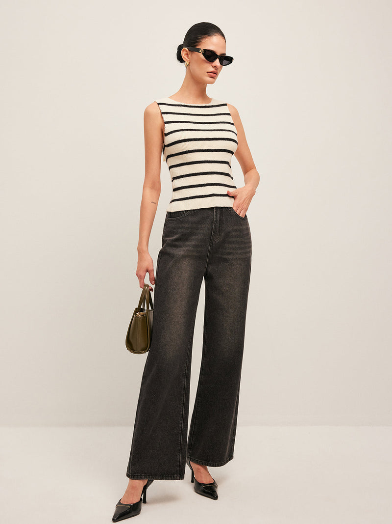 Faye Women's Striped Sweater - back view