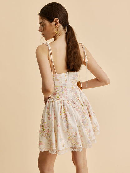Mira Women's Floral Corset Top - fabric and finish detail
