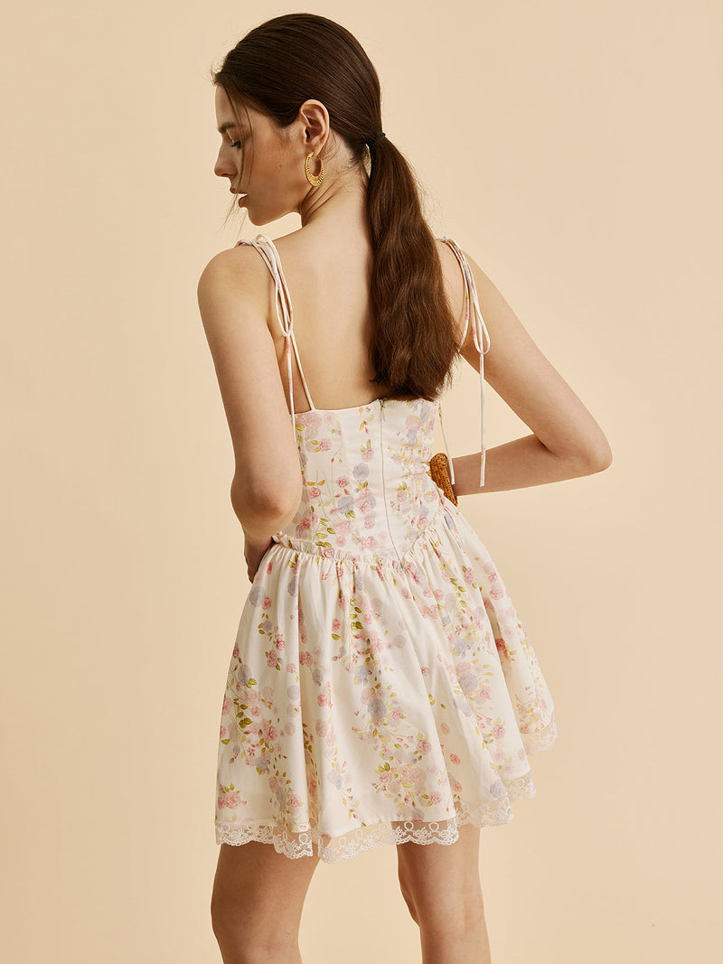 Mira Women's Floral Corset Top - fabric and finish detail
