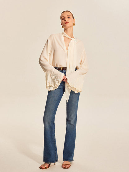 Cleo Women's Pleated Blouse - back view