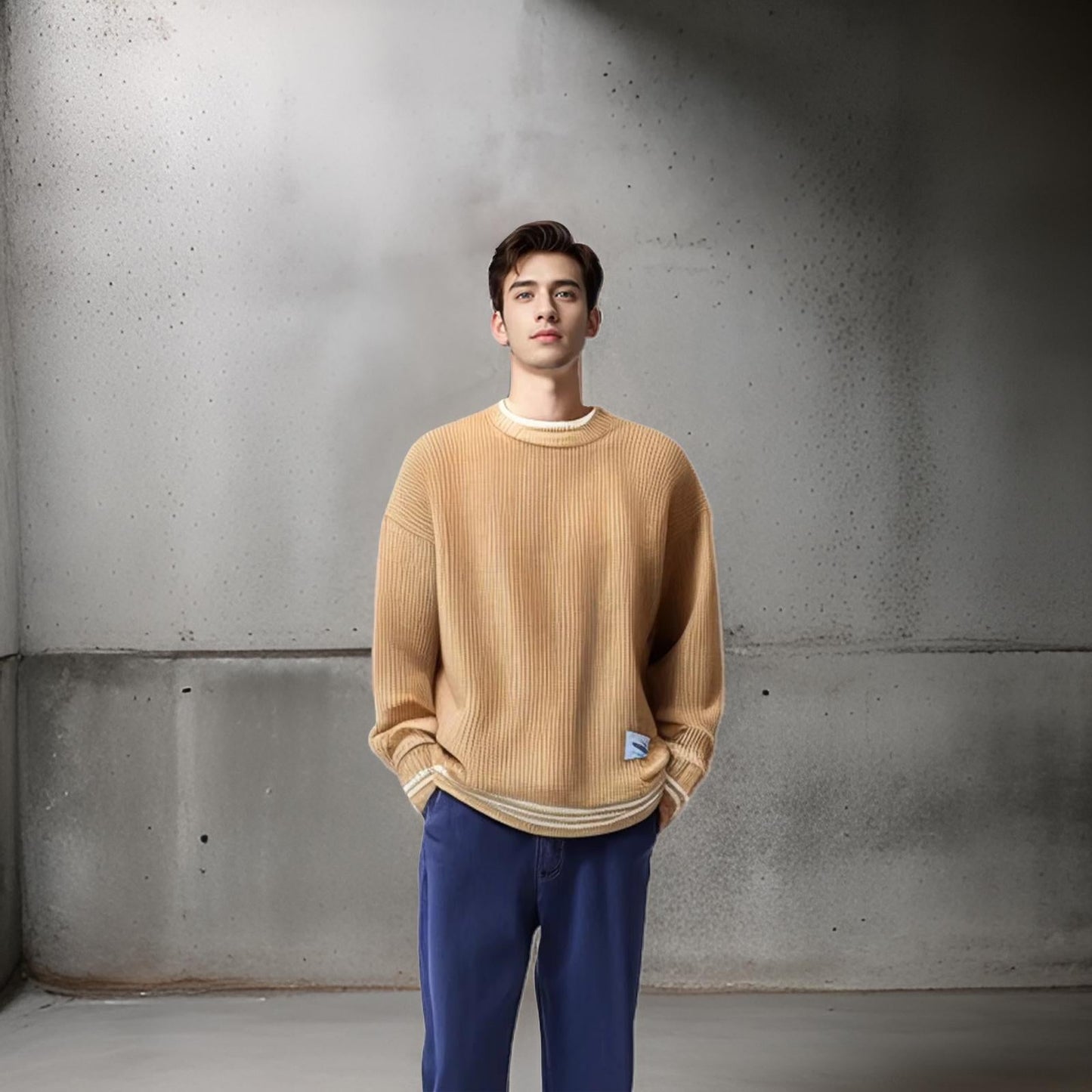 Milo Men's Striped Sweater - flat lay