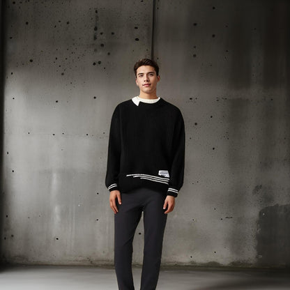 Milo Men's Striped Sweater - full-length view
