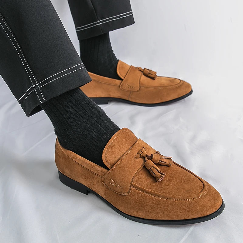 Fleur Women's Suede Loafers - fabric and finish detail