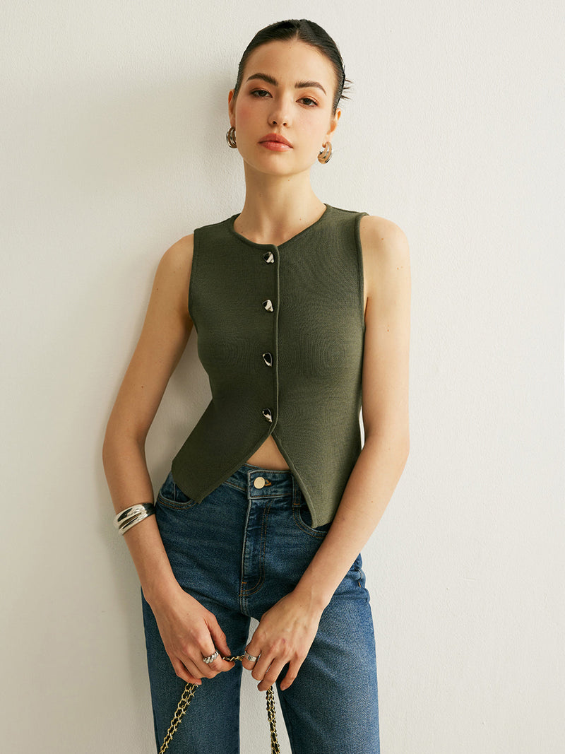Mira Women's Vest - fabric and finish detail