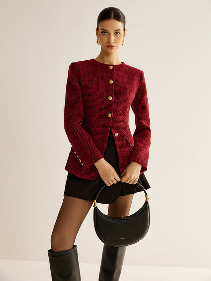 Tamsin Women's Blazer - fabric and finish detail