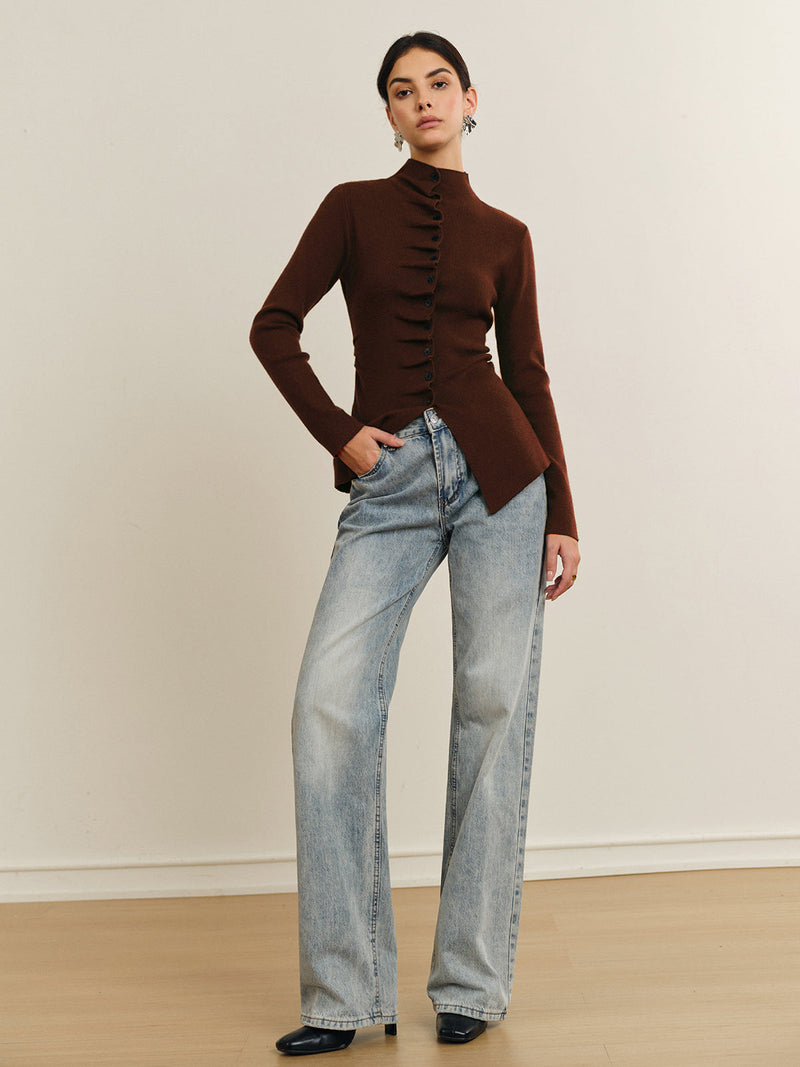 Genevieve Women's Pleated Top - styled view
